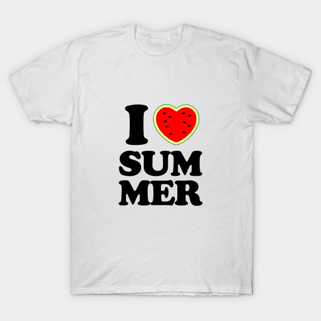 i love summer heart watermelon T-Shirt by Typography Dose